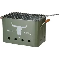 BBQ Grill King Holzkohlegrill Rechteckig - Matt Grün - 32x20x20 cm