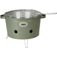 H&L Holzkohlegrill mit touristischem Rost grün 34,5 cm