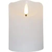 Star Trading Kerze LED Stern Handel Flamme Rustikal Weiß 10 cm