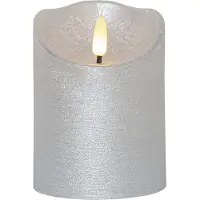 Star Trading Kerze LED Stern Handel Flamme Rustikal Silber 10 cm