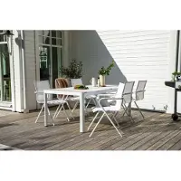 Ebuy24 Esstisch Togo, rechteckig, weiß, B 100 x T 200 x H 75 cm, für Außenbereich