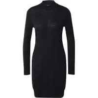 Superdry für Damen. W8011223A Langärmeliges Strickkleid aus schwarzer Wolle (S), Lässig, Baumwolle, Langarm