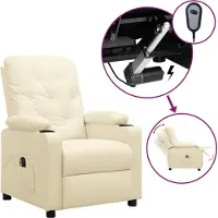 vidaXL Relaxsessel Elektrisch Creme Kunstleder