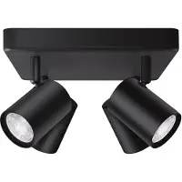 WiZ Connected IMAGEO 4 x einstellbarer Spot Quadratische Platte, Bluetooth, Schwarz, LED, Metall, GU10, 2200 K