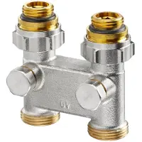 Oventrop OV Umlenkstück m Absperr. Durchg 50mm 1/2Z AGx3/4Z AG