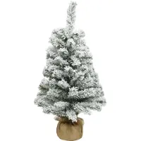 Everlands Imperial mini künstlicher Weihnachtsbaum d46h90 cm grün/weiß Weihnachten (groen;wit)