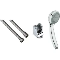 Creavit Aloni Handbrausegarnitur komplett mit Halter und Brauseschlauch Chrom