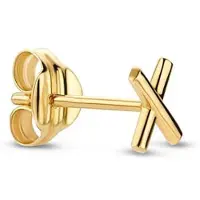 Jackie Einzelner Ohrstecker Bisou Bruxelles aus 14 Karat Gelbgold