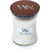 Woodwick Duftkerze Inselkokosnuss mini Sanduhrform