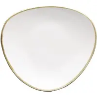 Olympia Dreieckige kreidefarbene Teller Kiln 280mm - 4er-Set