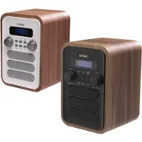 Denver DAB+ Radio - Bluetooth/ FM - LCD-Bildschirm - Grau/braun