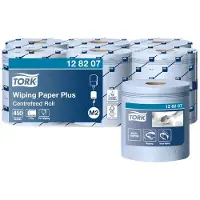 Tork Håndklæderulle Tork Plus blå 2 lag M2 157 m. 20 cm bred 450 ark - (karton á 6 ruller)