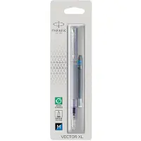 Parker Brunnen Pen Vektor XL Silberblau Medium