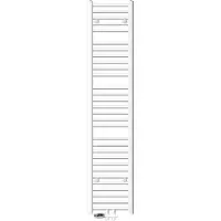 LuxeBath Badheizkörper Mittelanschluss 300 x 1800 mm Weiß gerade mit Thermostat und Anschlussgarnitur Durchgang Boden Weiß - Heizkörper, ohne Heizstab