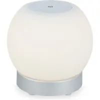 Briloner LED Tischlampe Akku Dimmbar Glas Kabellos Touchfunktion 3W chrom Ø16cm