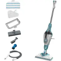 Black & Decker Steam-Mop, Dampfmopp, 0,5 l, Blau, Weiß, Tasten, 6 m, 1600 W