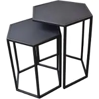 Loft42 | 2er-Set Beistelltische Sixto Zwart Metaal 40x60x56 cm | NADUVI