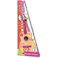 Bontempi Holz Kinder Gitarre rosa 75 cm mit Schultergurt Musikspielzeug