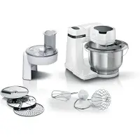 Bosch Küchenmaschine "MUMS2EB01 MUM Serie 2" Durchlaufschnitzler, 3 Reibescheiben, Patisserieset Edelstahl