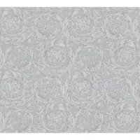 Versace Tapete in Blau Grau mit Barock Muster Englische Ornament Tapete im Vintage Stil Neobarock Vliestapete für Schlafzimmer und Badezimmer