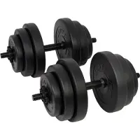 Tunturi Vinyl Kurzhantel-Set 28 kg, 2 Kurzhanteln, 12 Hantelscheiben, 1 kg, 2 kg, 3,5 kg