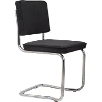 Zuiver 2er Set Ridge Rib Kink Esszimmerstuhl Stahl/Polyester stapelbar