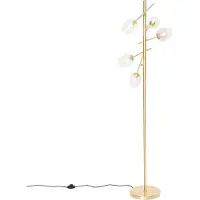 QAZQA Klassische Stehlampe Gold mit Glas - Elien