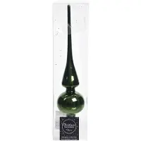 Décoris Christbaumspitze Glas 26cm Tannenbaumspitze Weihnachtsbaumspitze uni dunkelgrün