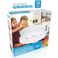 Grundig 2x Optischer Rauchmelder 10 Jahre Lebensdauer - 85 dB MIT 2x Magnethalterung