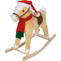 Roba Schaukelpferd, mit Weihnachtsmütze & Schal, gepolstert, Sattel, Sound, 63x31x73cm, ab 24 Monate