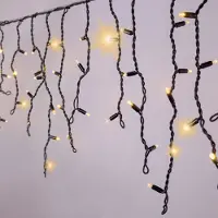 LumenXL Eiszapfen-Lichterkette erweiterbar | ab 3 Meter | 114 LEDs | extra warmweiß mit Funkeln | Gummi