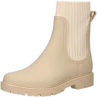 Mustang Damen Stiefelette Chelsea Boot gestrickt Stretch Gummistiefel 1444-503, Größe:39 EU, Farbe:Beige