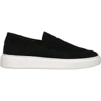 Manfield Schwarze Veloursleder-Loafer mit sportlicher Sohle | Größe 47