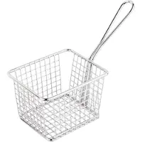 Aps 40621 Servier-Frittierkorb SNACKHOLDER, Edelstahl, 13 x 10,5 cm, Höhe 9 cm