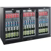 CombiSteel Barkühler schwarz 3 türen - 320 Liter - 1350 x 520 x 850 mm
