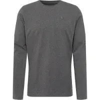 KnowledgeCotton Apparel Langarmshirt Viggo Badge Herren Dark Grey Melange-M