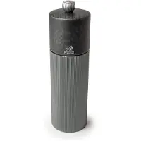 Peugeot Salzmühle LINE, Carbon und Graphit, Hochwertige Gewürzmühle mit praktischer Mahlgradeinstellung am Kopf, 1 Salzmühle, Höhe: 18 cm