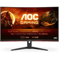 AOC G2 CQ32G2SE/BK, 80 cm (31.5"), 2560 x 1440 Pixel, 2K Ultra HD, LED, 4 ms, Schwarz, Rot