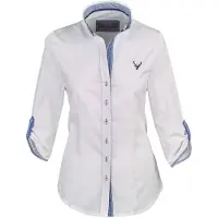 Os-trachten Damen-Stehkragenbluse 7/8-Arm