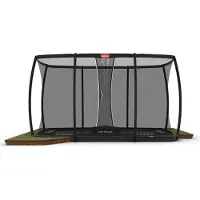 Berg Trampolin Rechteckig 500 cm Ultim Champion FlatGround Grey / grau + Safety Net DLX XL