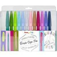 Pentel Brush Sign Pen 12er-Set Pastel