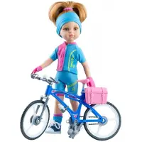 Paola Reina Puppe Amigas Dasha Fahrrad 32cm - Modepuppe mit Zubehör