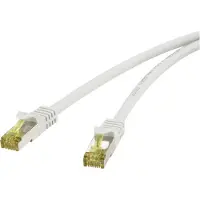 Renkforce RF-4149873 RJ45 Patchkabel CAT 6a S/FTP 10.00 m Grau mit Rastnasenschutz, Flammwidrig 1 St.