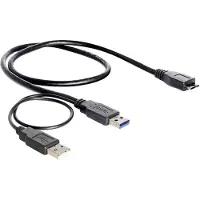 DeLOCK Kabel USB 3.0 Y 1x USB 3.0 micro-B St+ USB 2.0-A St 20cm