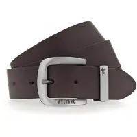 Mustang Ledergürtel "Franklin", Herren, Gr. 100, braun (dunkelbraun), Rindsleder, unifarben, Gürtel Ledergürtel, mit Dornschließe aus geschwärztem Silber, unifarben