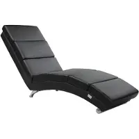 Casaria Relaxliege XXL London 186x89x55cm Ergonomisch Kunstleder Gepolstert 180kg Belastbarkeit Wohnzimmer Büro Innen Chaiselongue Relaxsessel Schwarz