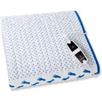 Inventum HN1312V - Elektrisches Unterbett - Separate Fußzone - 1 Person - 150 x 80 cm - Vlies/Baumwolle - Weiß/Blau