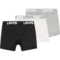 Levi's Kids Boxershorts KIDS "BOXER BRIEF", Jungen, Gr. L (158/164), 3 Stk., schwarz-weiß (schwarz, grau, meliert, weiß), Obermaterial: 95% Baumwolle, 5% Elasthan, eng, Unterhosen Boxershorts, for BOYS