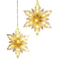 Huismerk 2er Set LED Weihnachtssterne ca. 23,5 cm