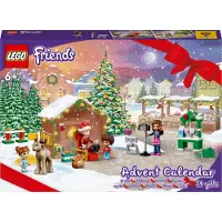 LEGO 41706 Friends Adventskalender 2022, 24 Weihnachtsspielzeuge inkl. Weihnachtsmann, Schneemann und Rentier-Figur, Geschenk zu Weihnachten für Kinder